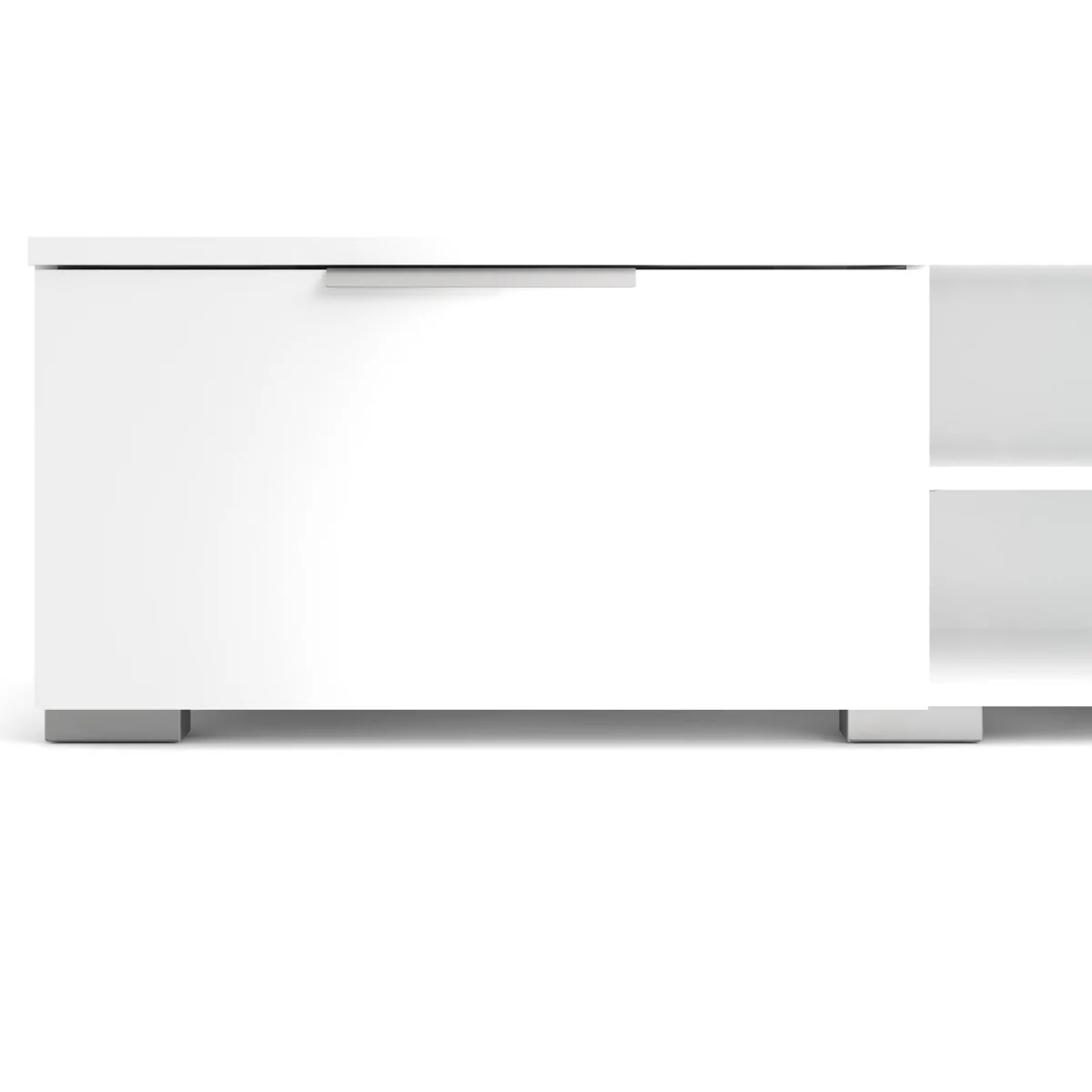 Match TV Unit 2 Drawers 2 Shelf in White High Gloss - White – image 8