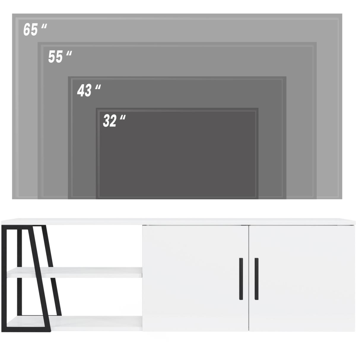 Manzoni TV Stand - White and Black Colour - White – image 4