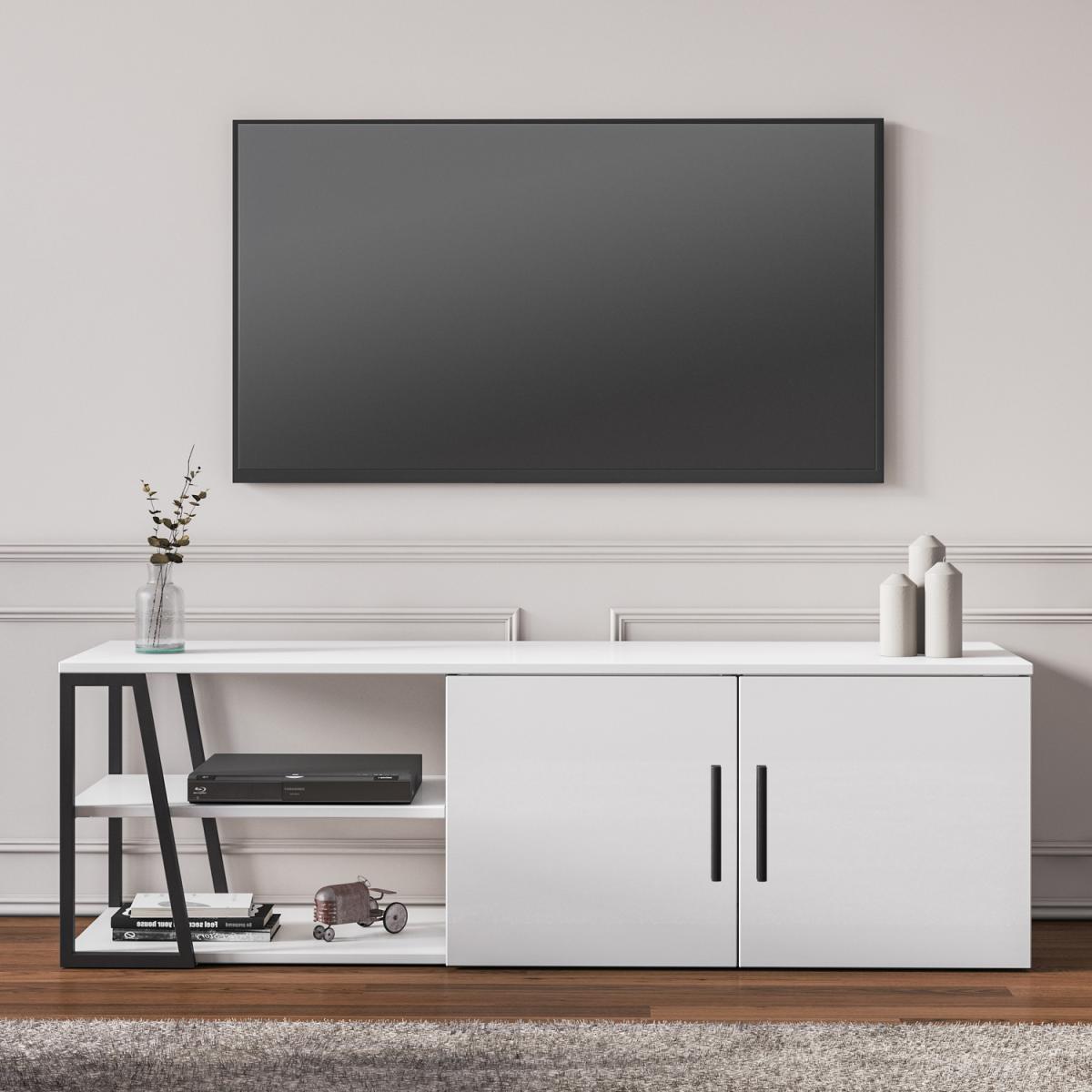 Manzoni TV Stand - White and Black Colour - White – image 5