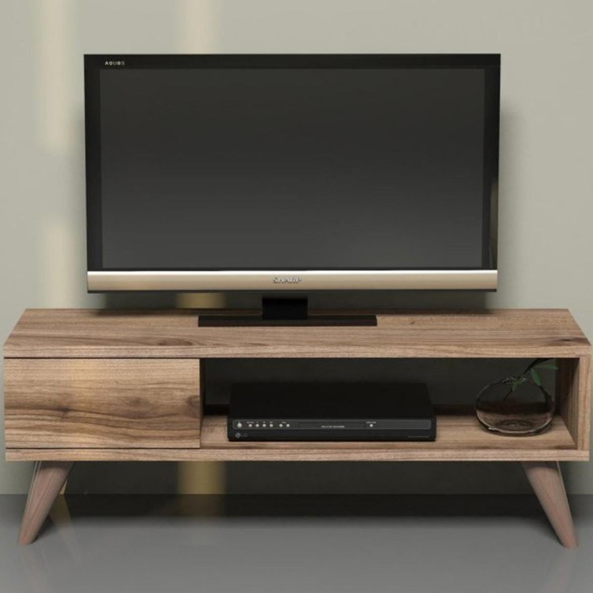 Maya Modern Retro TV Stand with Drawer - Oak – image 2