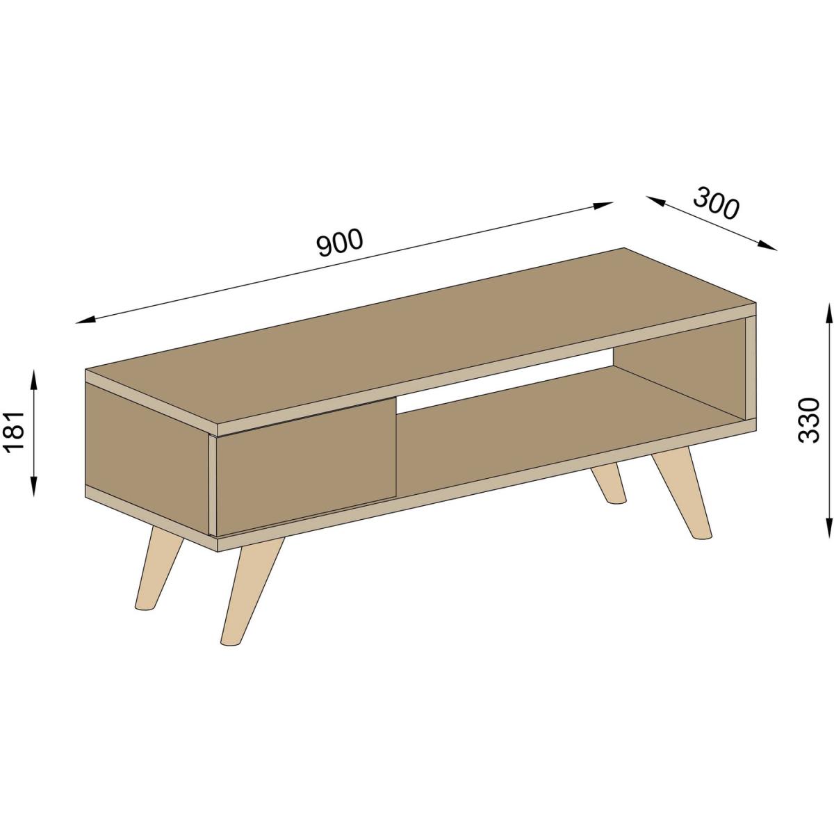 Maya Modern Retro TV Stand with Drawer - Oak – image 4