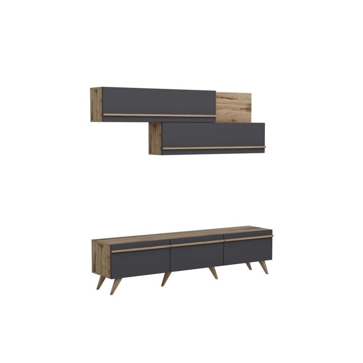 Amsterdam TV Unit Anthracite - Anthracite & Walnut – image 4