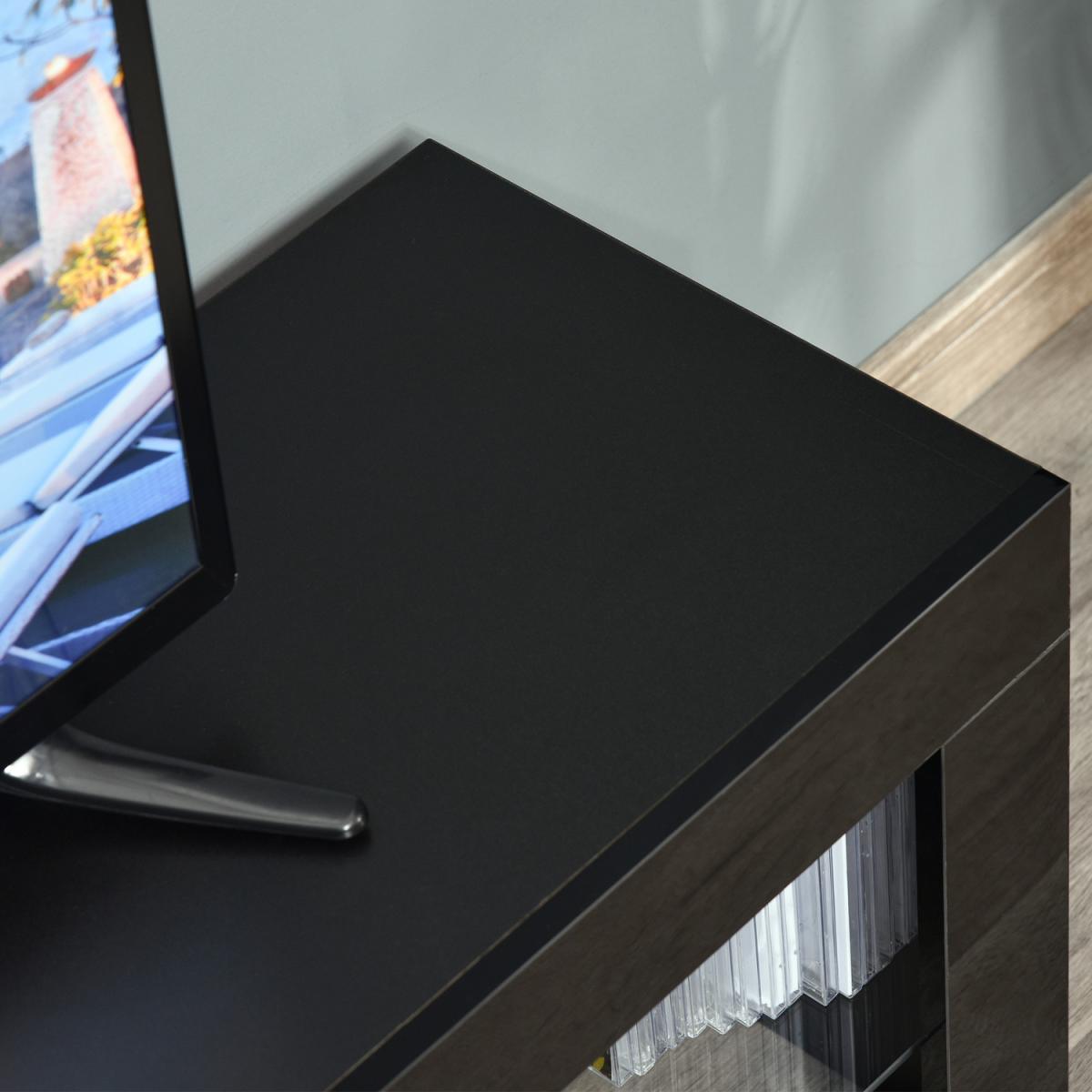 High Gloss TV Stand Cabinet with LED RGB Lights - Black – image 2
