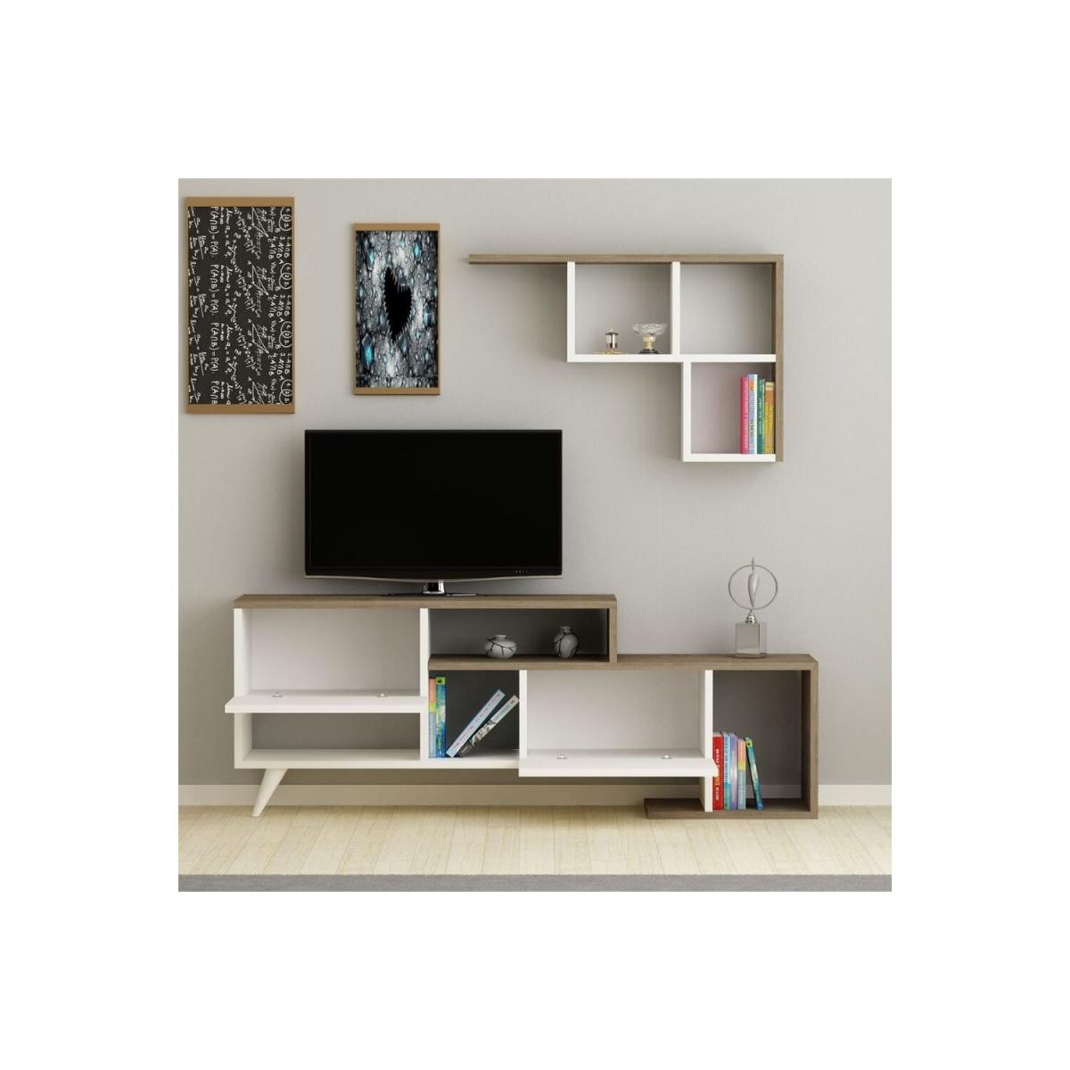Hadise Entertainment Unit White Walnut - White & Walnut – image 2