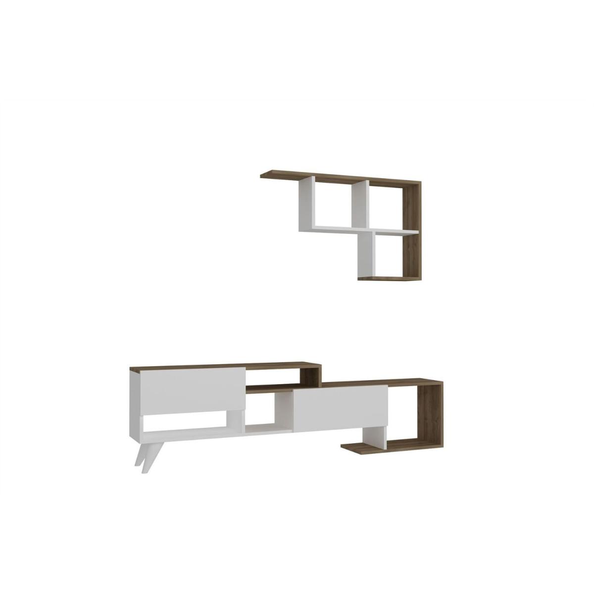 Hadise Entertainment Unit White Walnut - White & Walnut – image 3