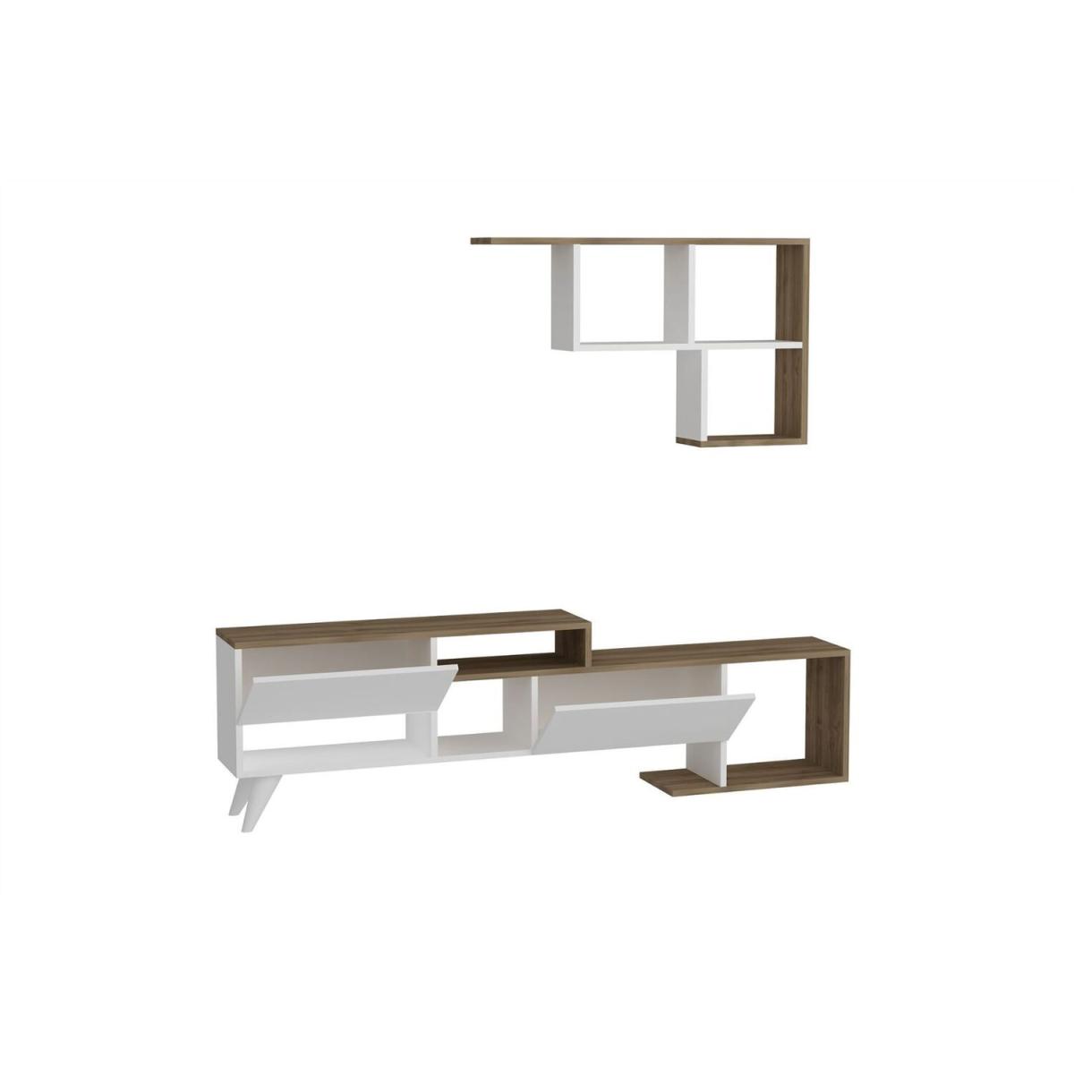 Hadise Entertainment Unit White Walnut - White & Walnut – image 4