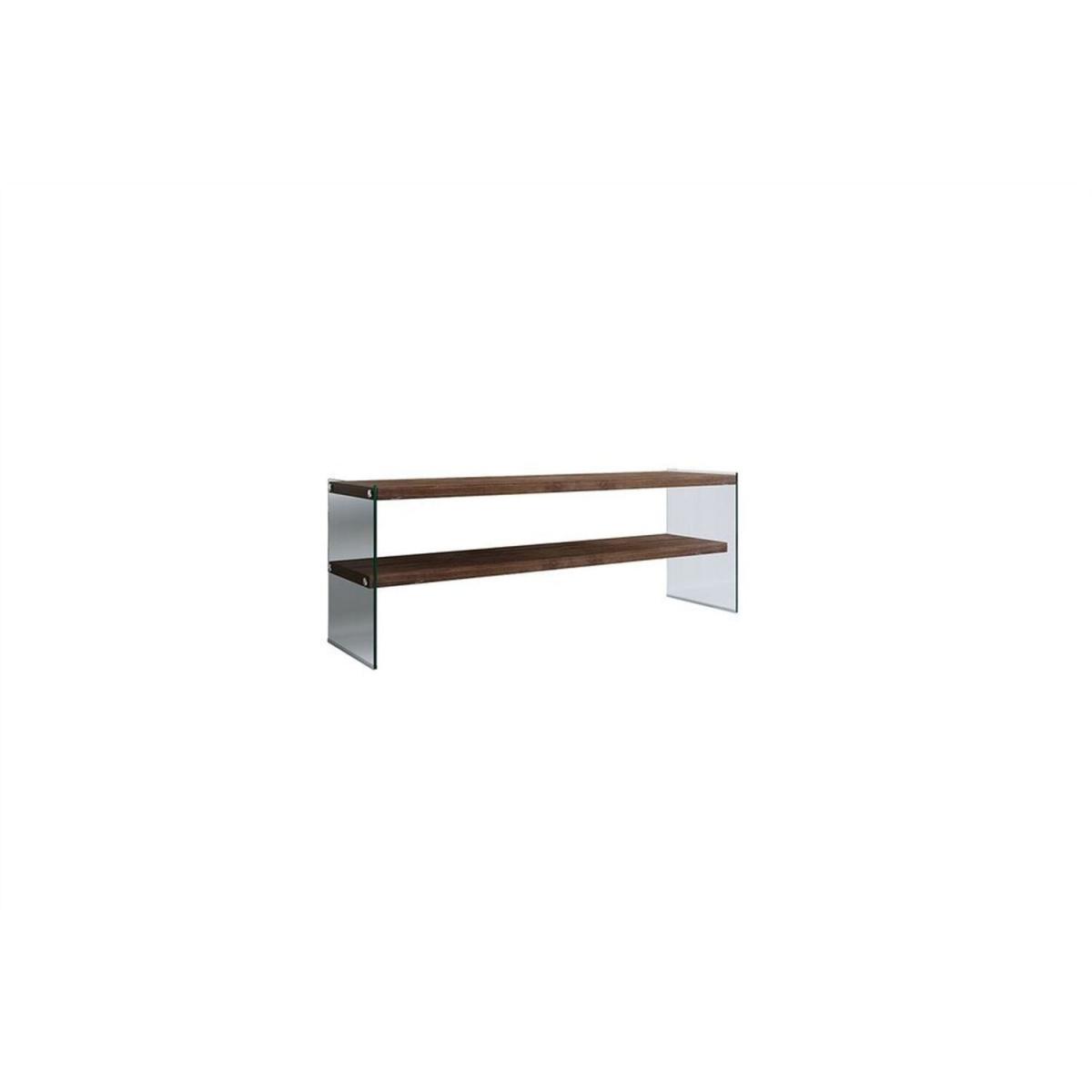 Niagara Solid Wood and Tempered Glass TV Unit Tv1003 Transparent Natural - Natural – image 4