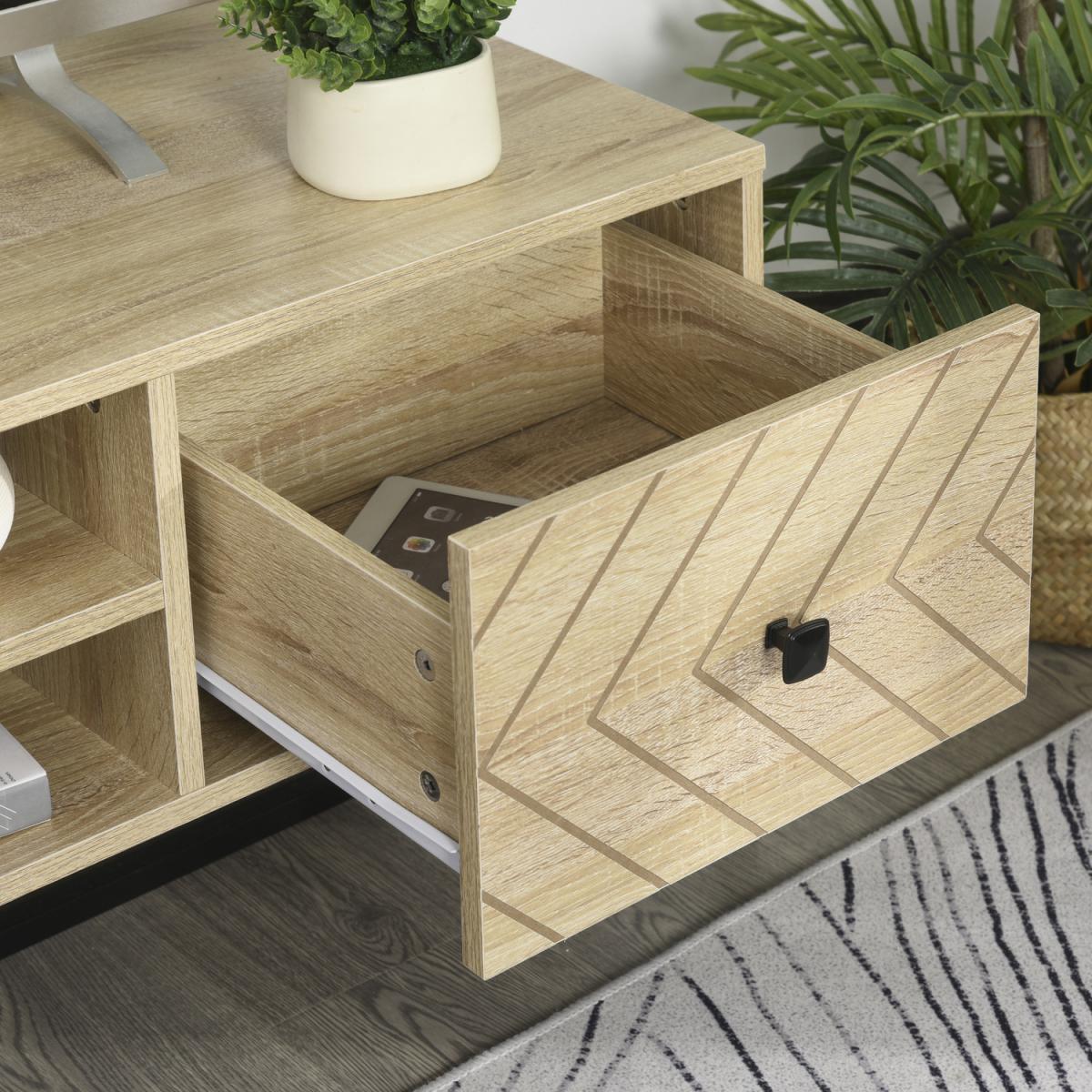 Arrowed Home TV Stand Media Organiser with 2 Drawers Shelf – image 2