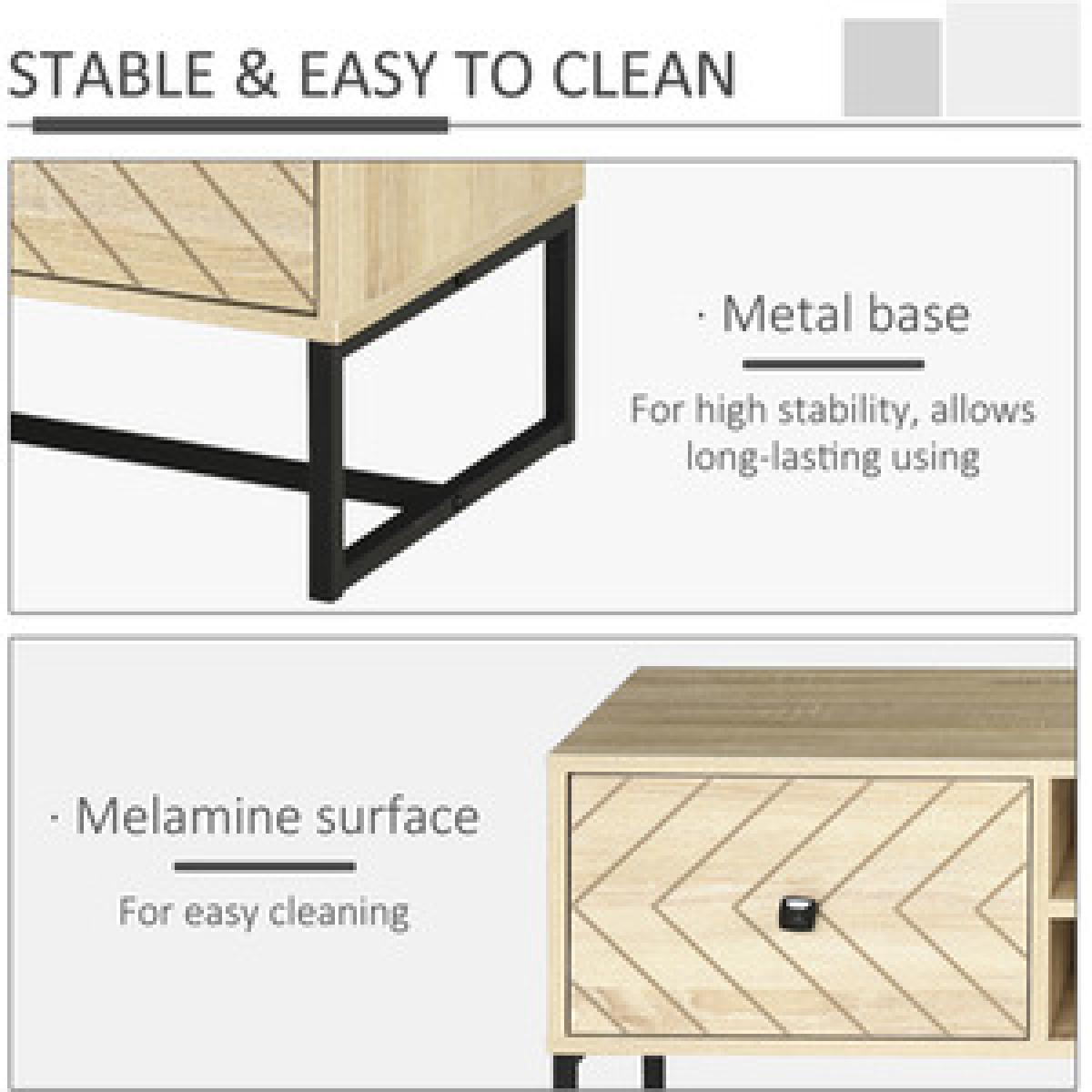 Arrowed Home TV Stand Media Organiser with 2 Drawers Shelf – image 12