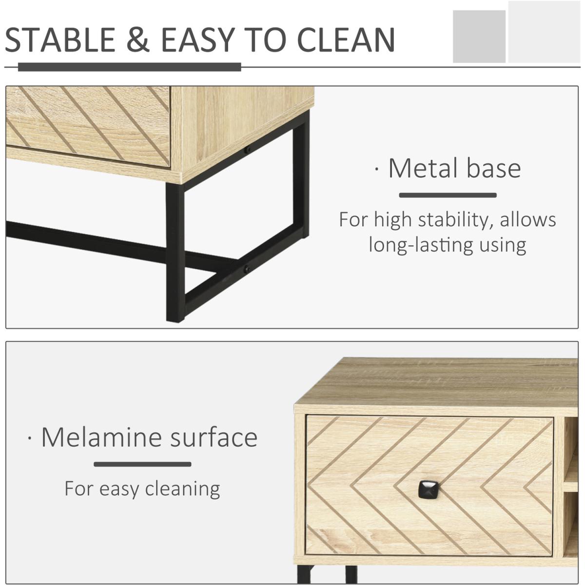 Arrowed Home TV Stand Media Organiser with 2 Drawers Shelf – image 6