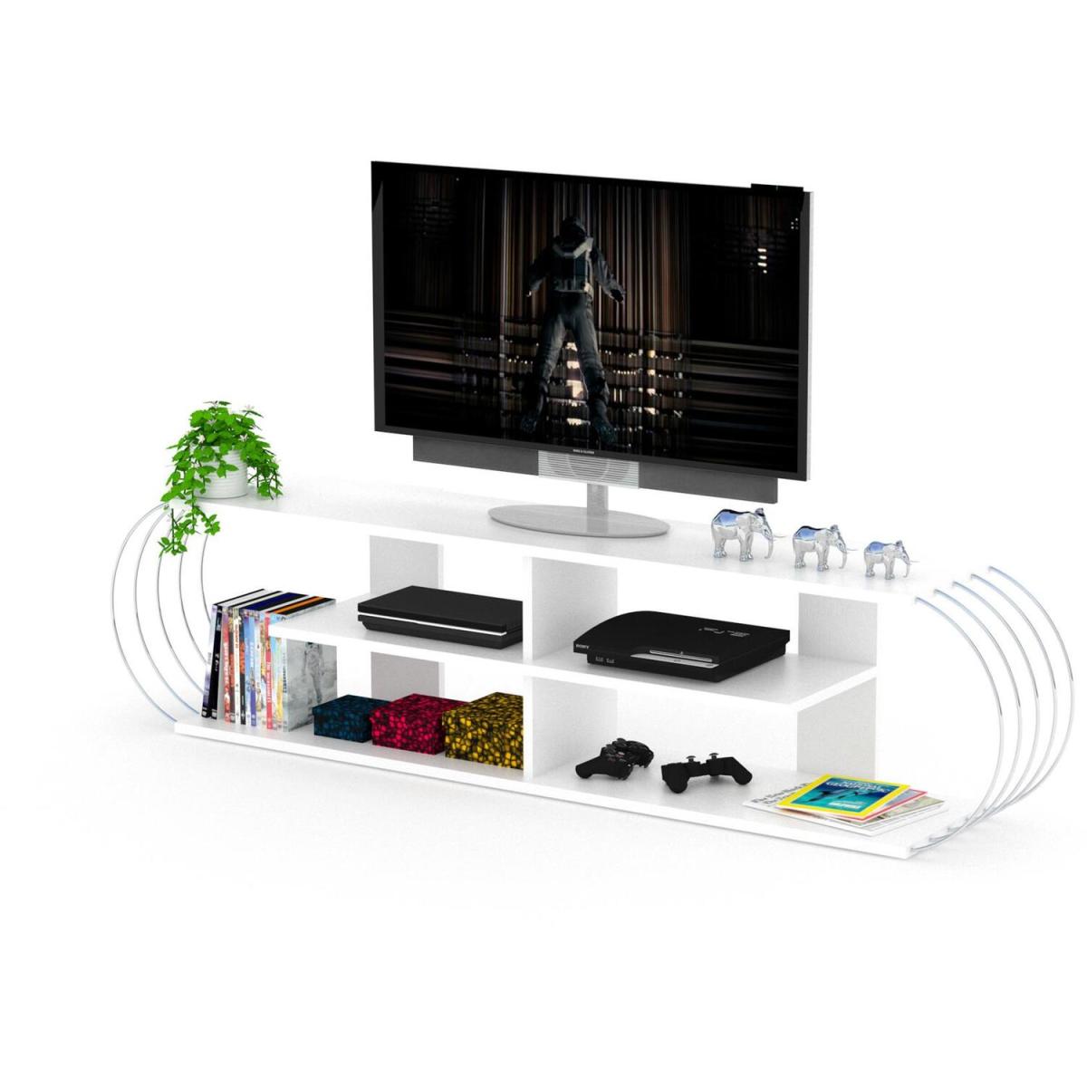 Case TV Stand White Chrome - White – image 3