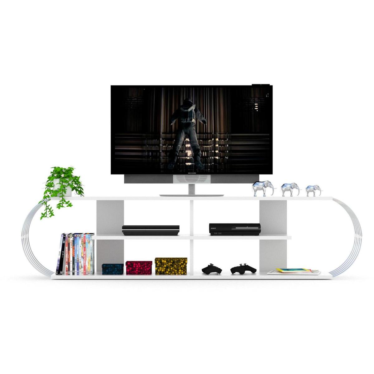 Case TV Stand White Chrome - White – image 4