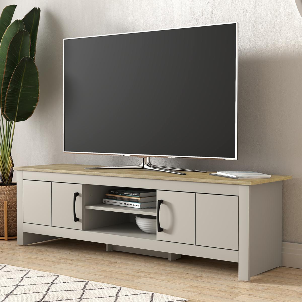 Appledore Large TV Unit - Light Grey – image 8