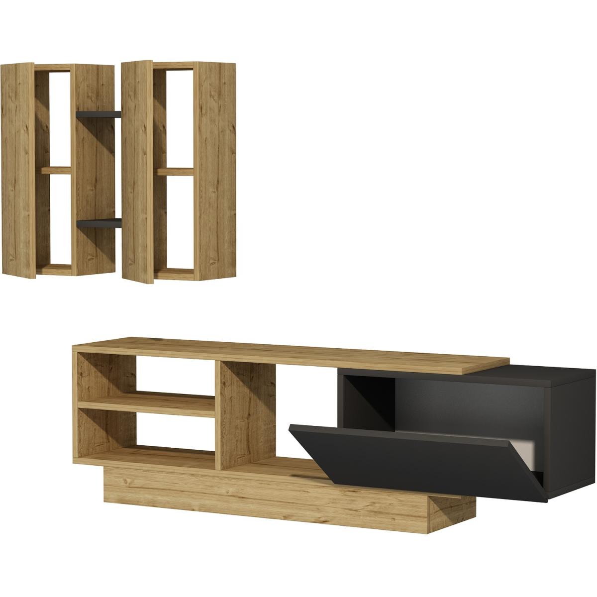 Pollen TV Stand and Entertainment Center - Anthracite & Sapphire Oak – image 5