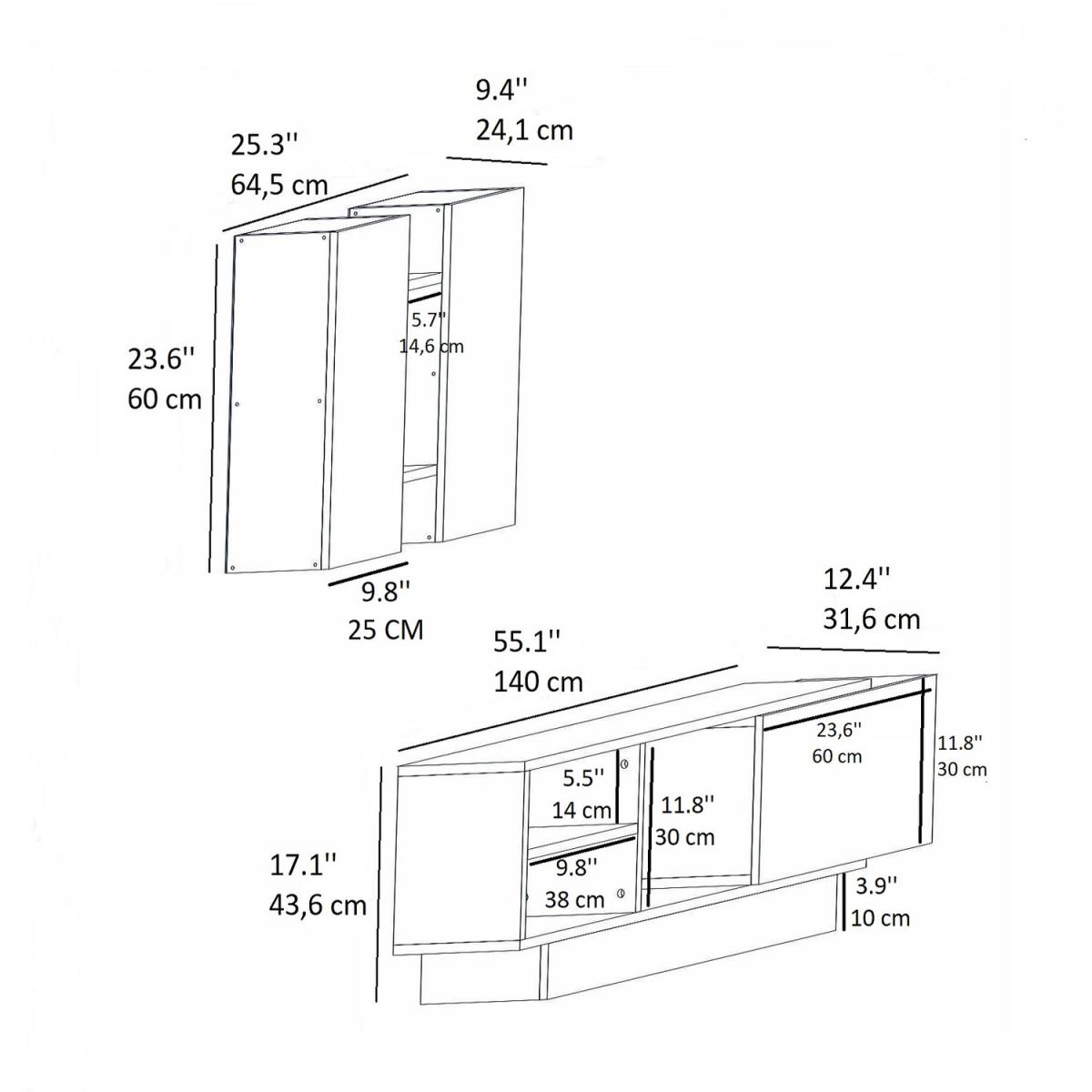 Pollen TV Stand and Entertainment Center - Anthracite & Sapphire Oak – image 6