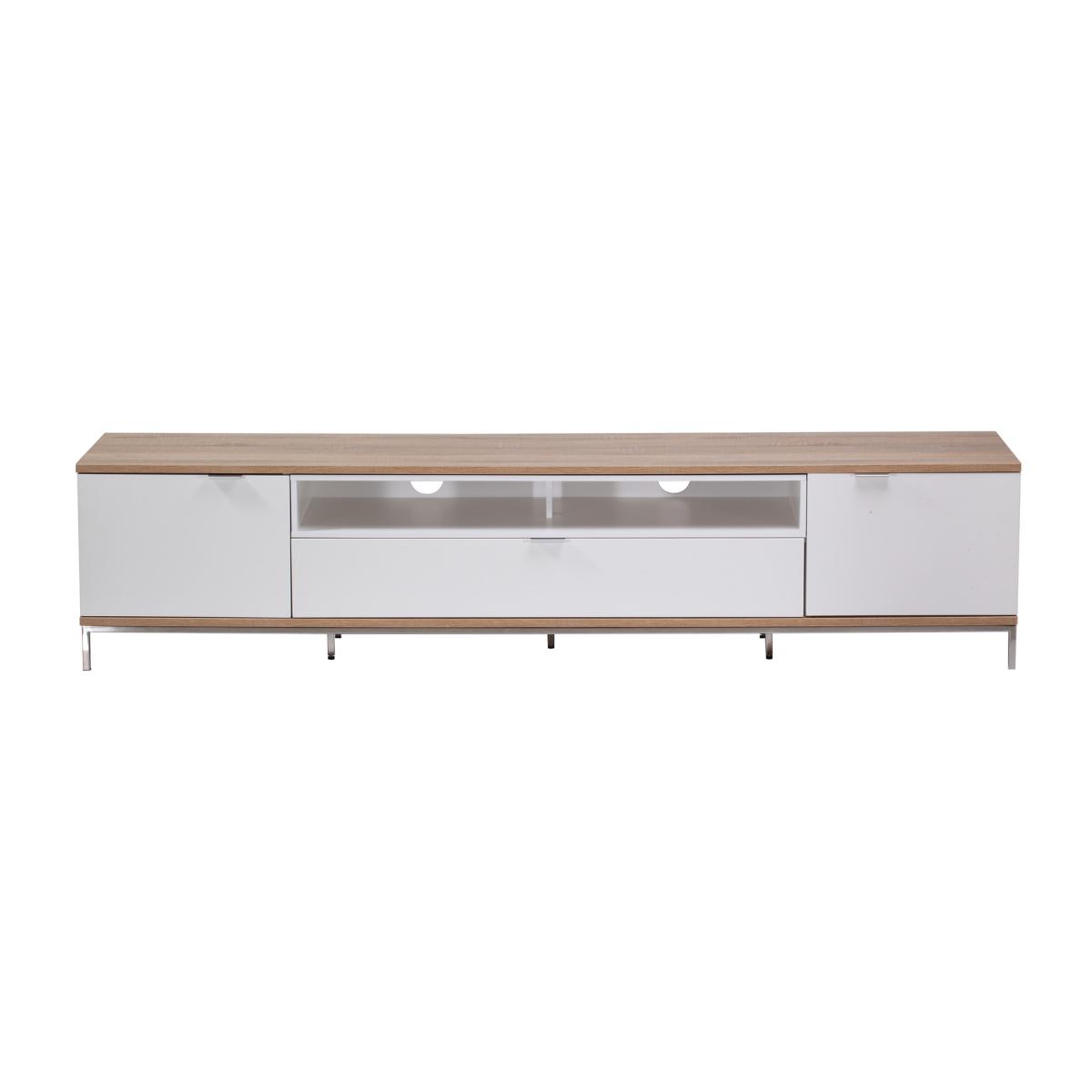 Alphason Chaplin 2000mm TV Cabinet - Light Oak and White