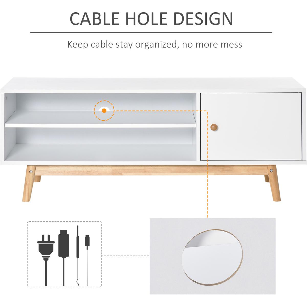 TV Cabinet Unit for TVs up to 50'' Flat Screen - White – image 4
