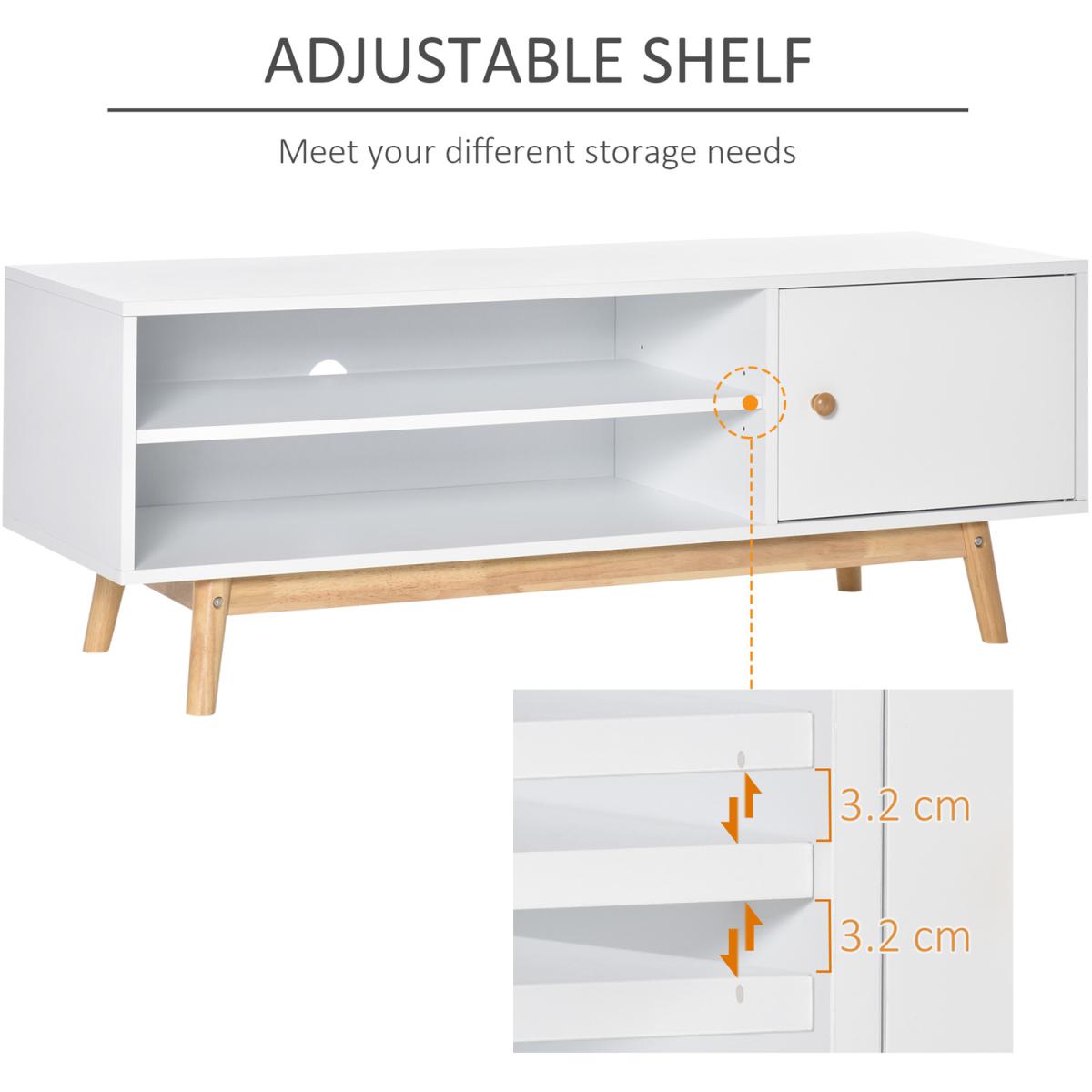 TV Cabinet Unit for TVs up to 50'' Flat Screen - White – image 5