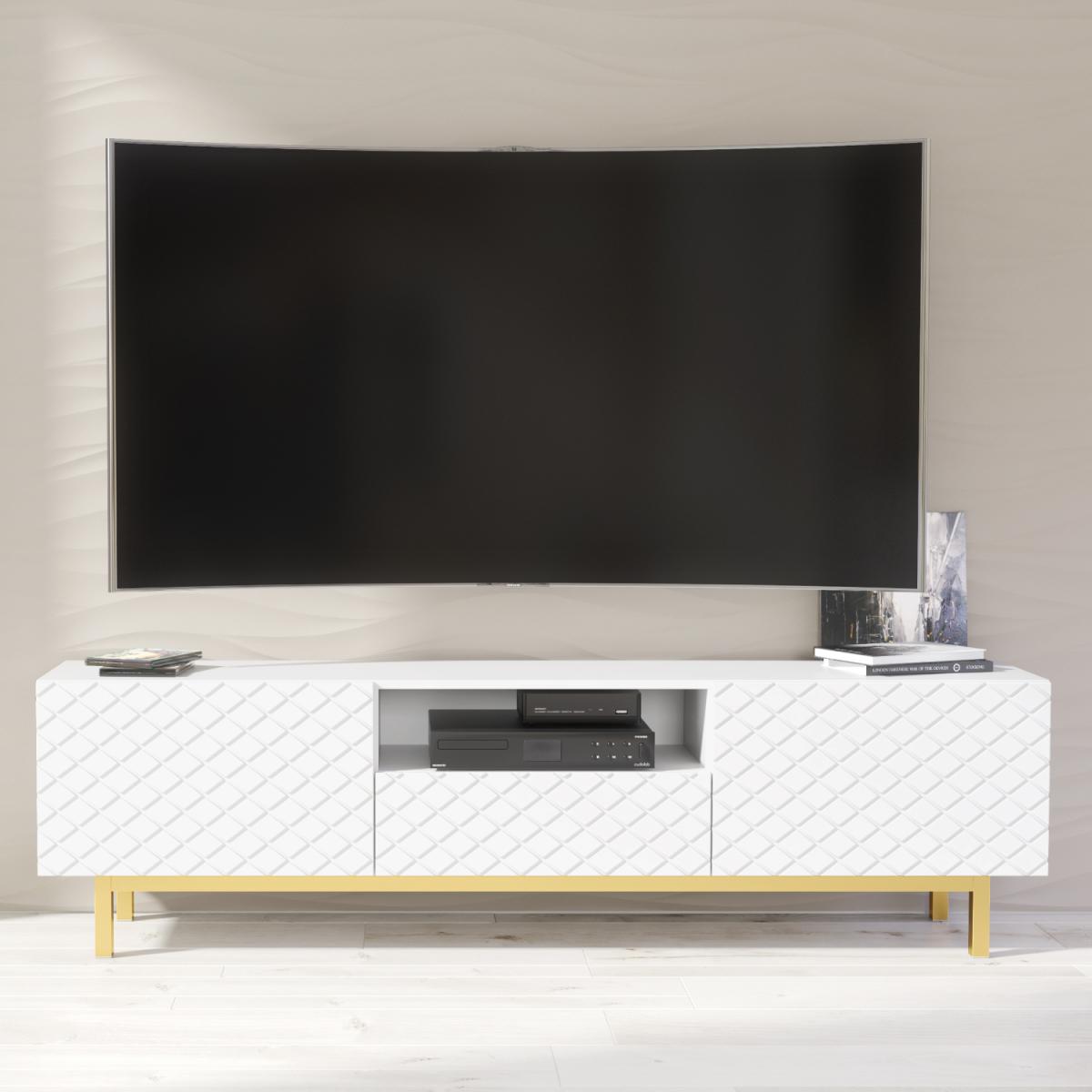 Diamond Luxe TV Unit 180cm - White
