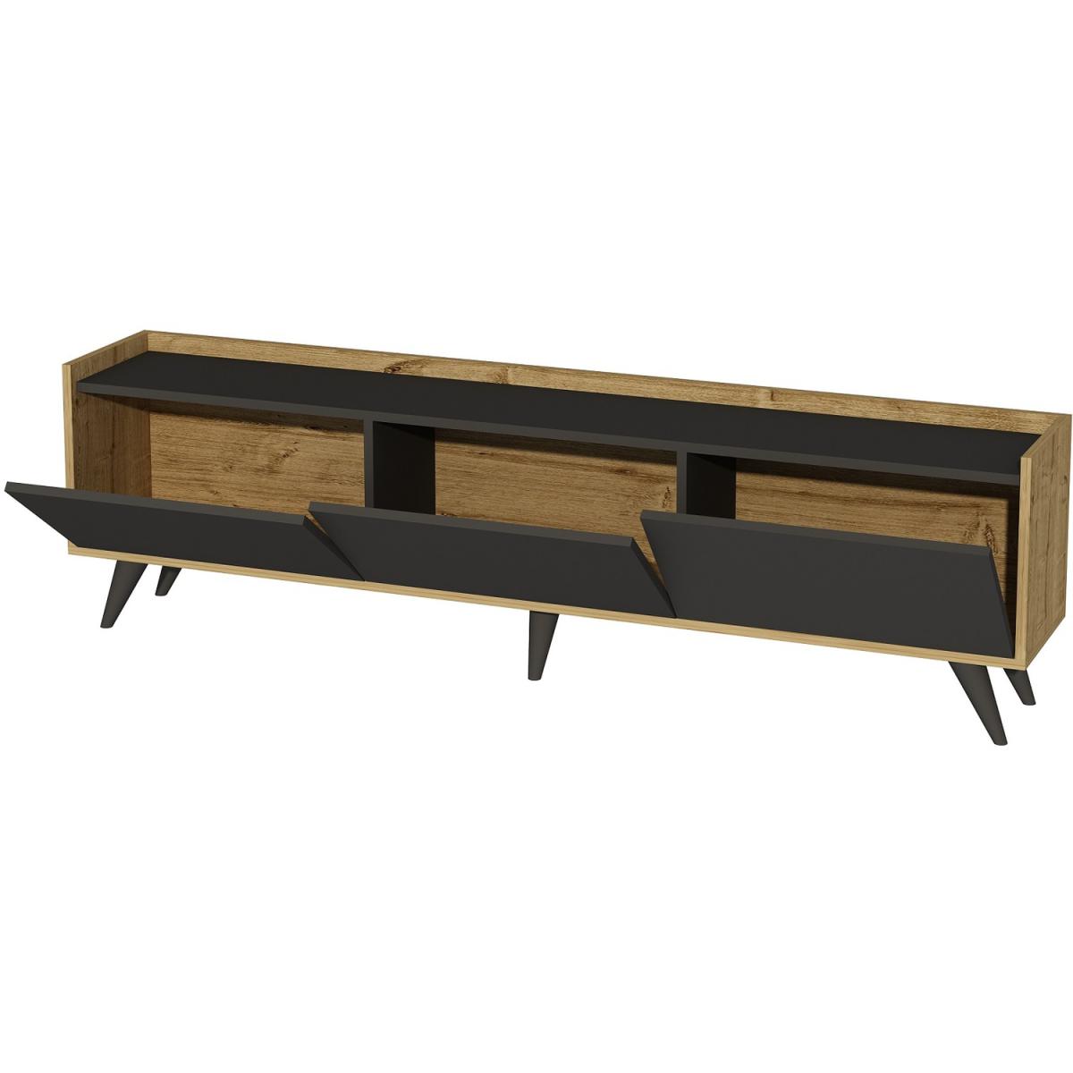 Elsa TV Stand and Media Console with Cabinets - Anthracite & Sapphire Oak – image 5