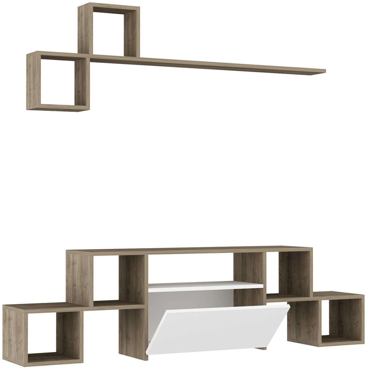 Kubra TV Unit Walnut White - Walnut – image 4