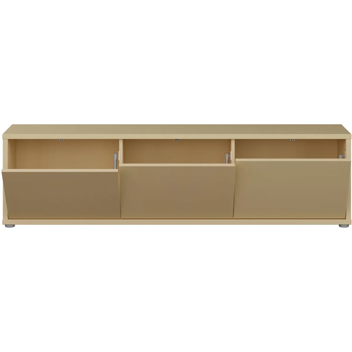 Alice Springs Wide TV Cabinet with 3 Doors Push-Open in Taupe - Terracotta – image 38