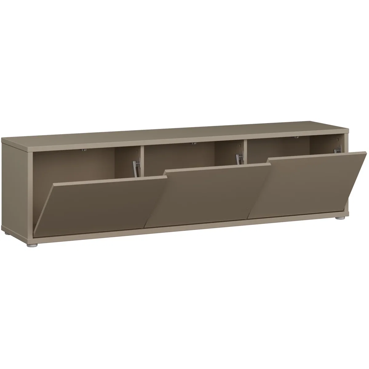 Alice Springs Wide TV Cabinet with 3 Doors Push-Open in Taupe - Terracotta – image 6