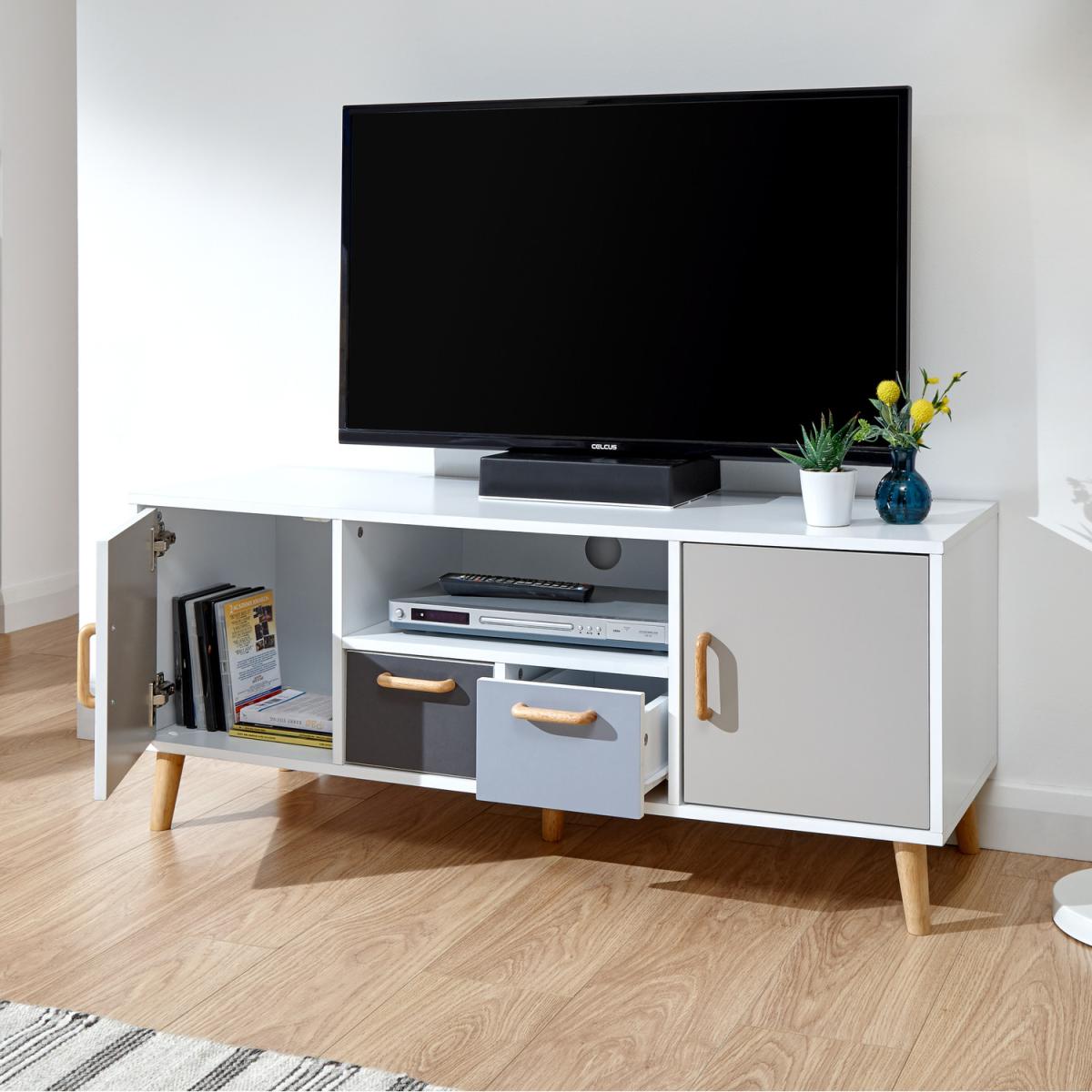 Delta Large TV Unit - White/Grey Multi – image 3