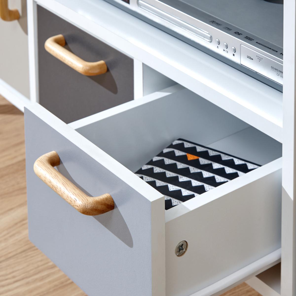 Delta Large TV Unit - White/Grey Multi – image 4