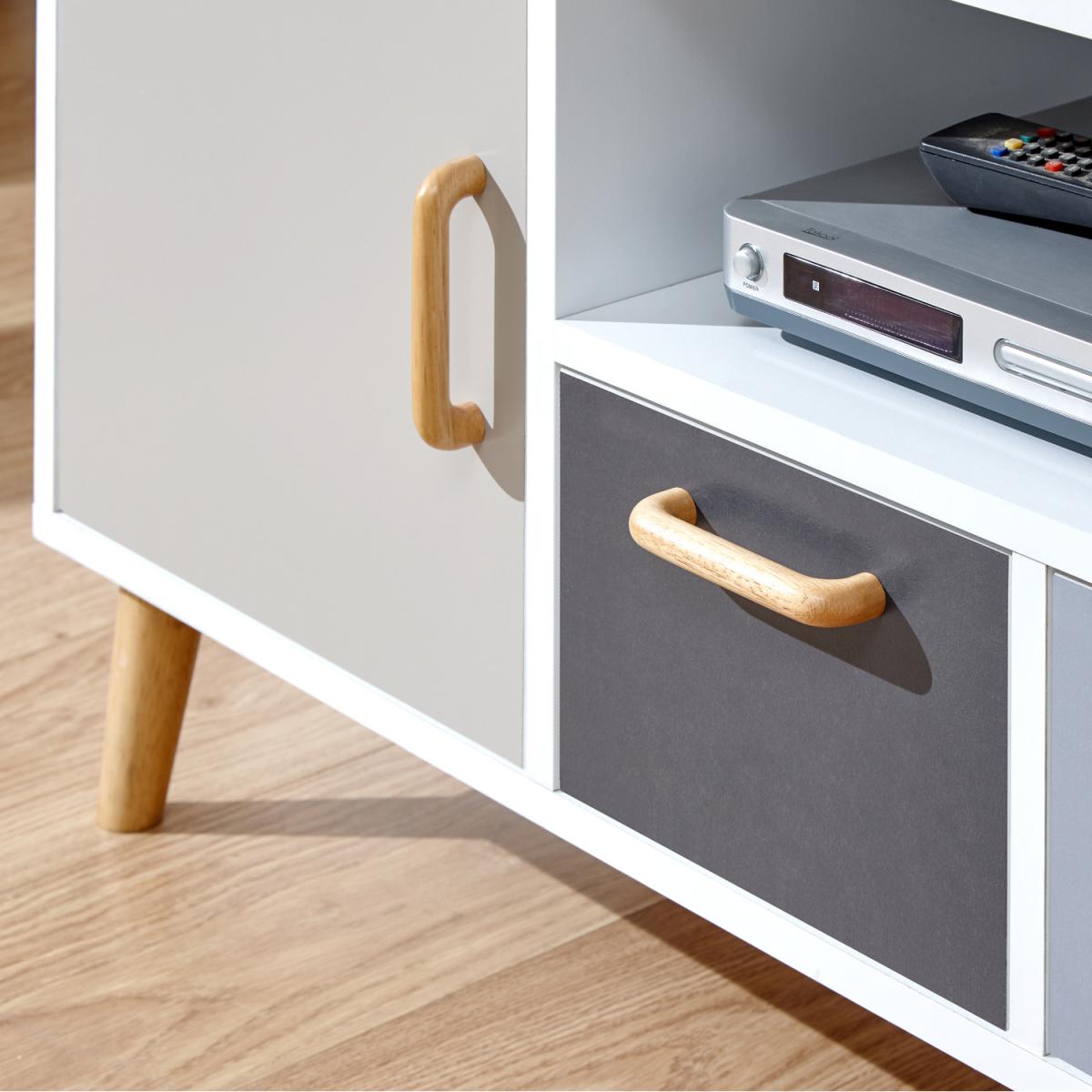 Delta Large TV Unit - White/Grey Multi – image 5