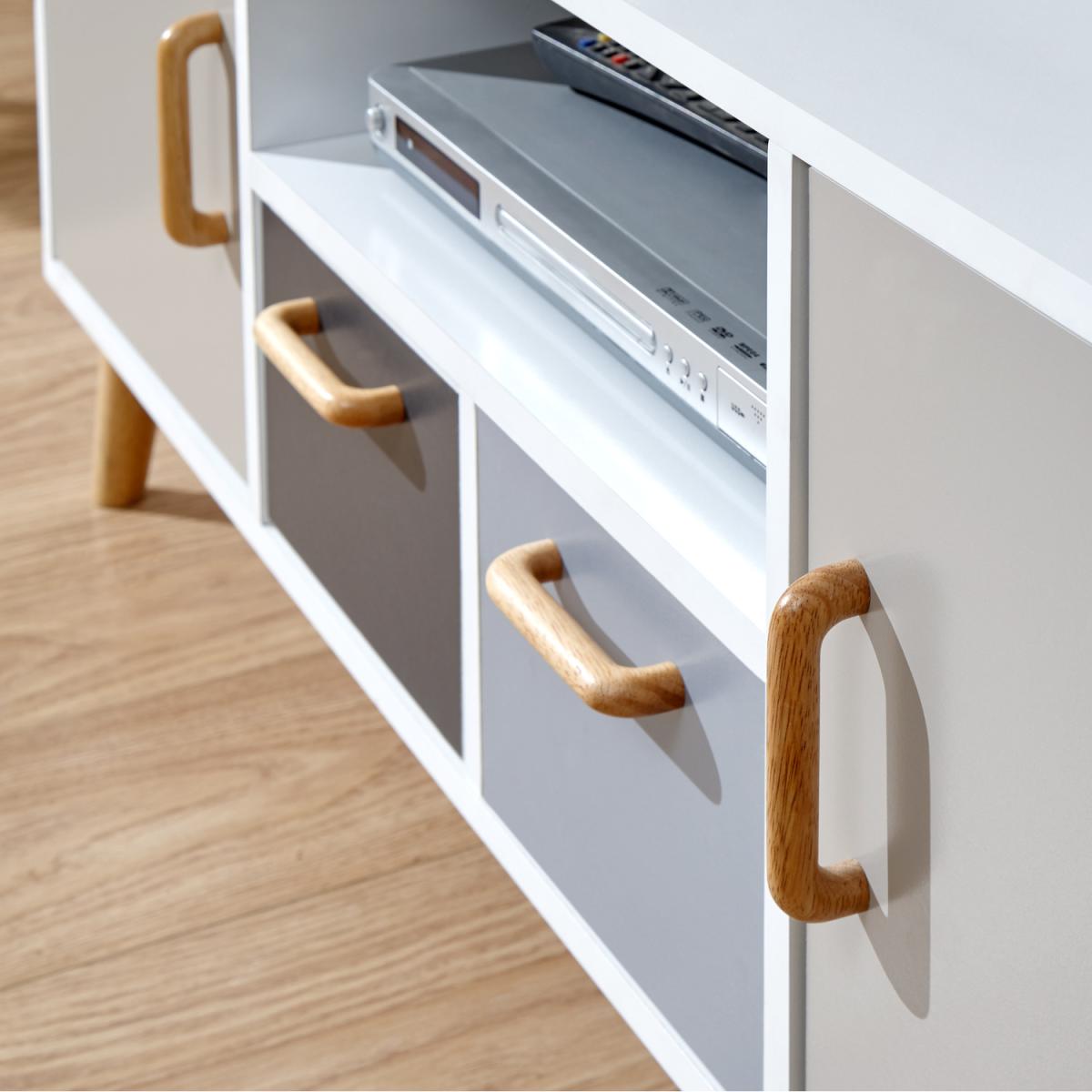 Delta Large TV Unit - White/Grey Multi – image 6