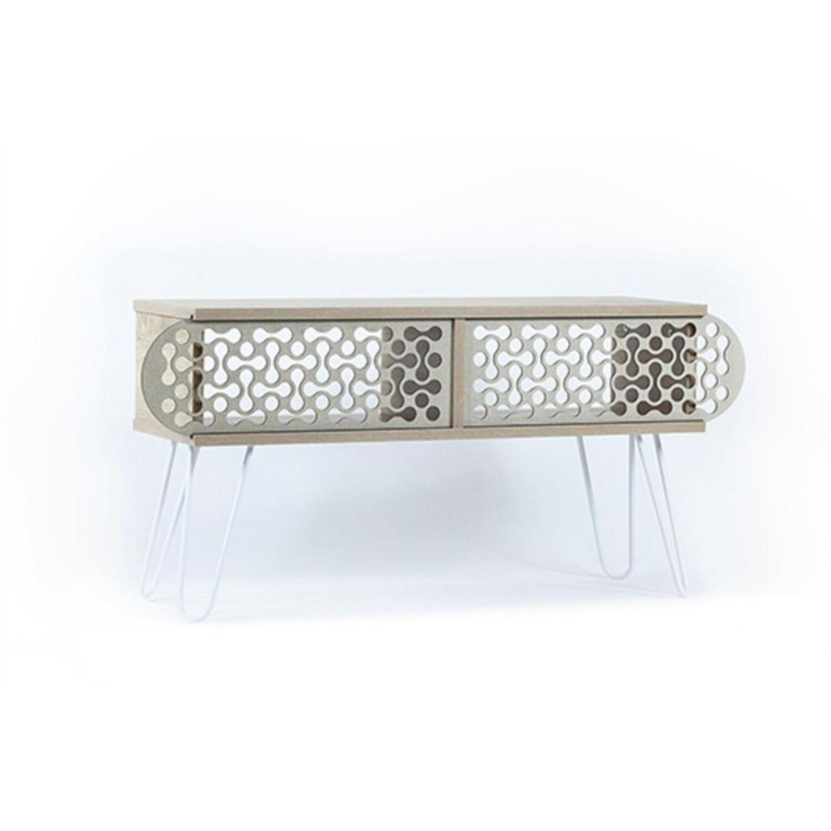 Illia TV Unit Stand No4 Oak White - Oak & White – image 2