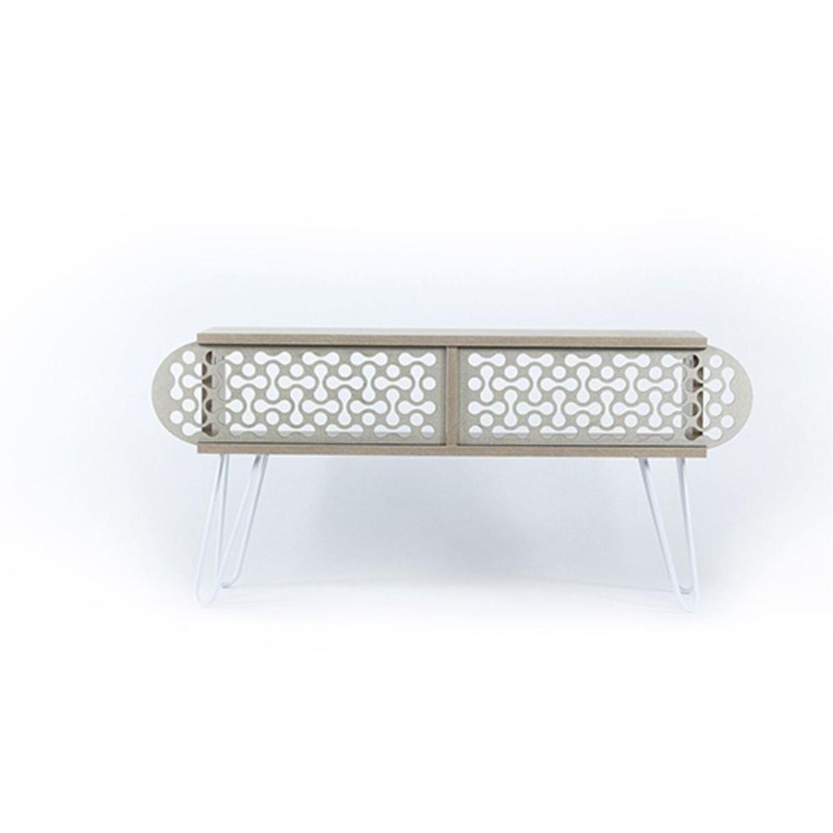 Illia TV Unit Stand No4 Oak White - Oak & White – image 3