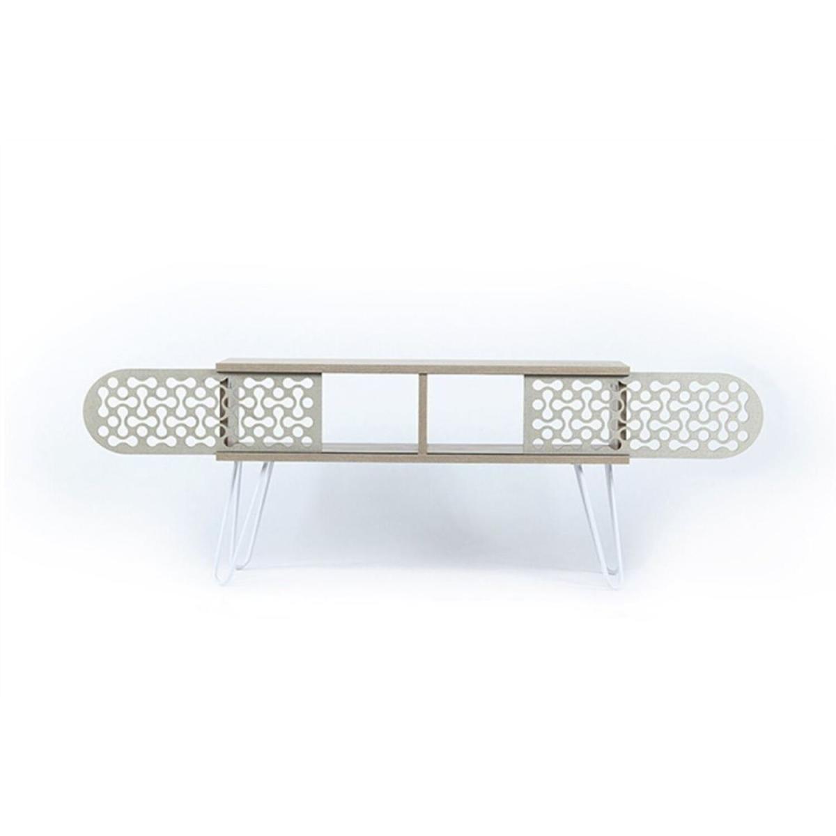 Illia TV Unit Stand No4 Oak White - Oak & White – image 4