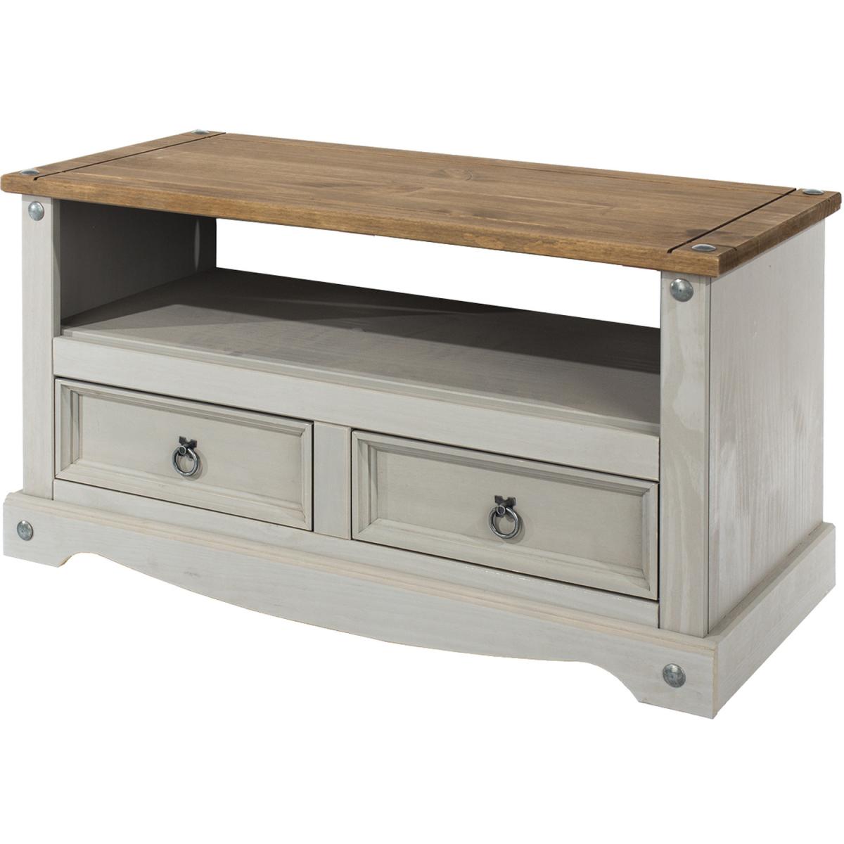 Corona Grey Washed Flat Screen TV Unit - Grey wash – image 2