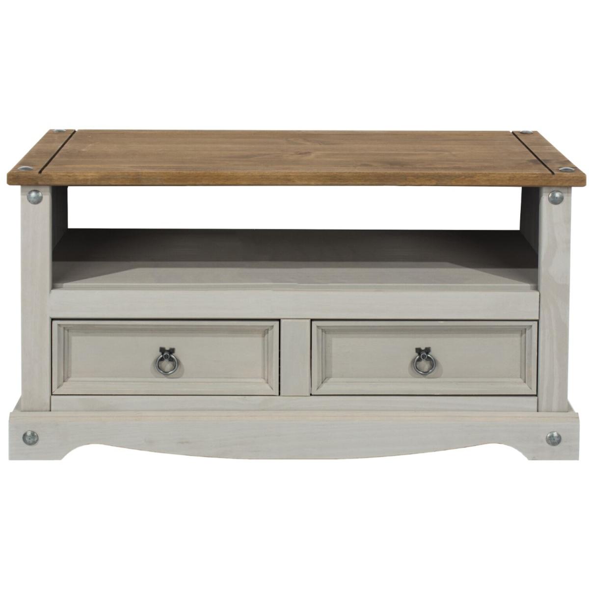 Corona Grey Washed Flat Screen TV Unit - Grey wash – image 3