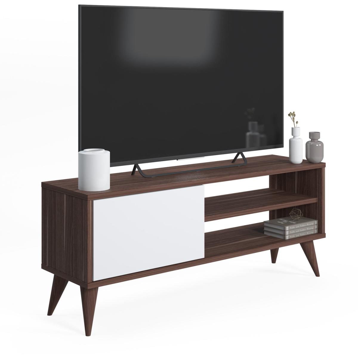 Vere TV Stand with 1 Door and Open Shelves - Ruumstore - Victoria Walnut – image 2