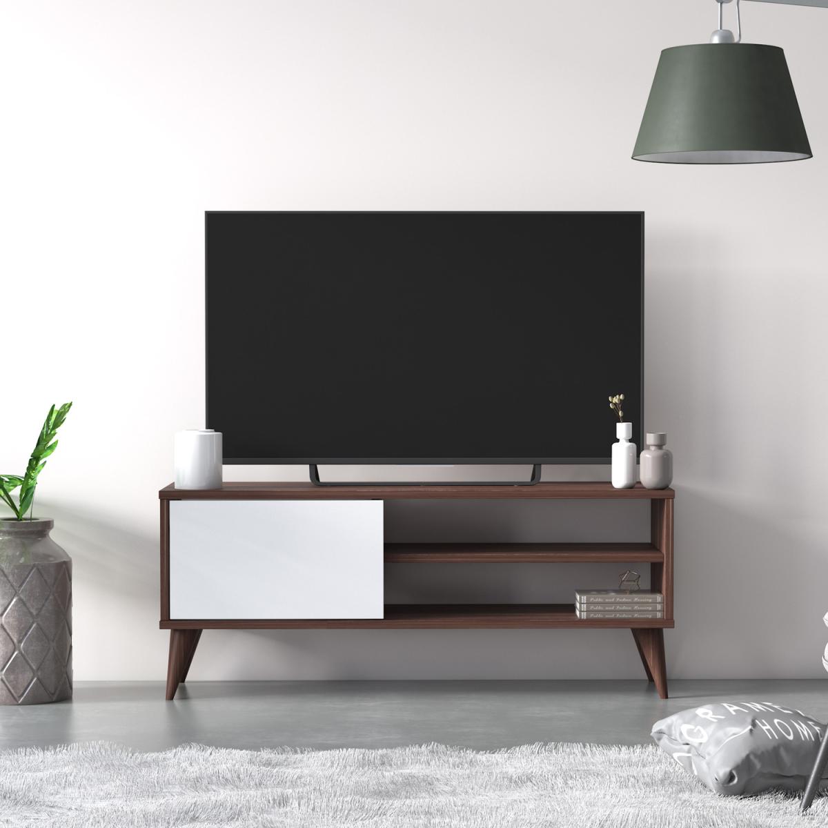 Vere TV Stand with 1 Door and Open Shelves - Ruumstore - Victoria Walnut – image 3