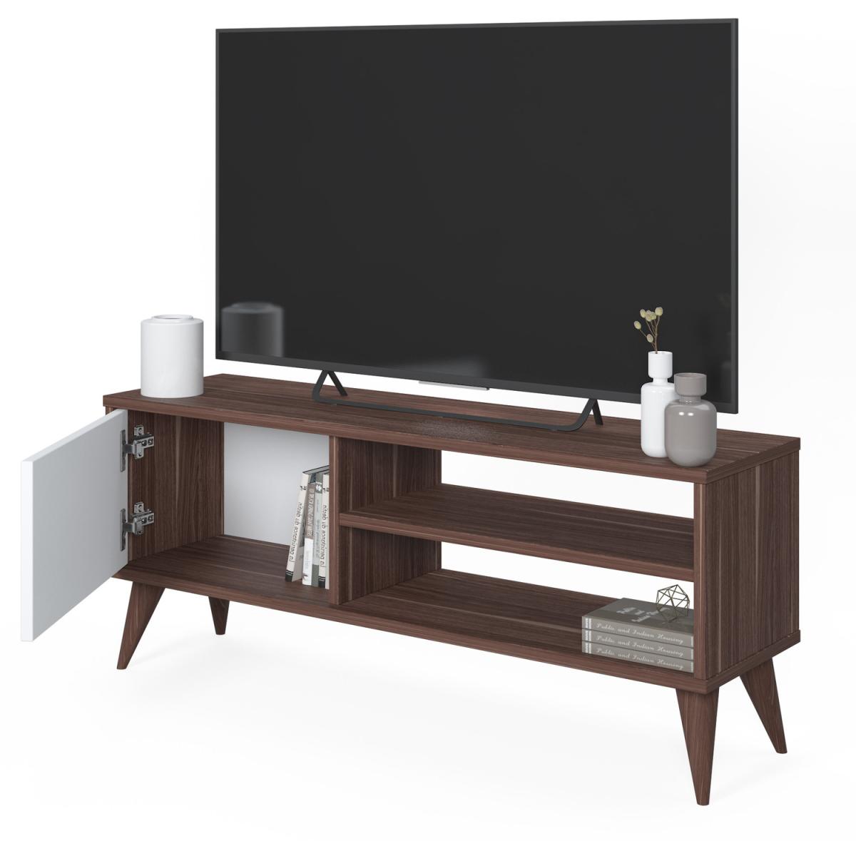 Vere TV Stand with 1 Door and Open Shelves - Ruumstore - Victoria Walnut – image 5