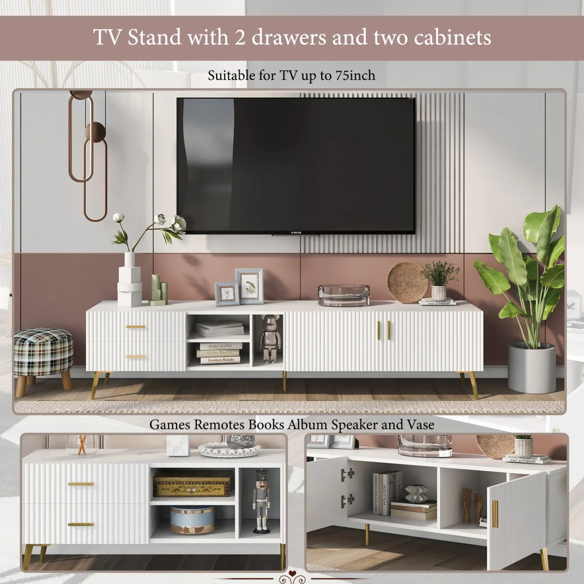 Modern TV Console with Storage – image 5