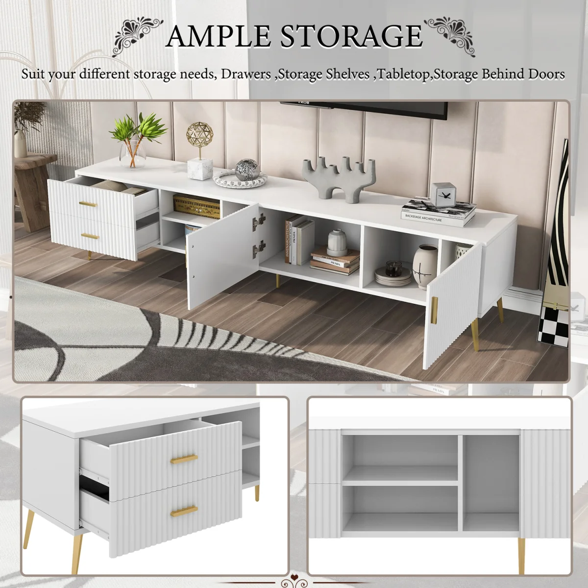 Modern TV Console with Storage – image 6