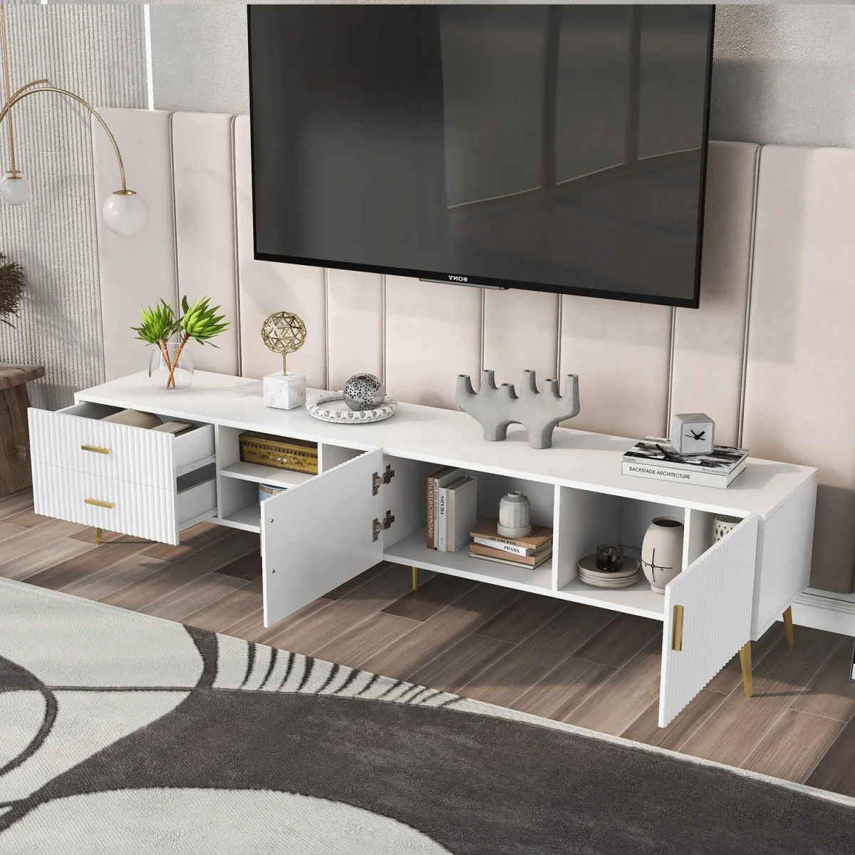 Modern TV Console with Storage – image 1