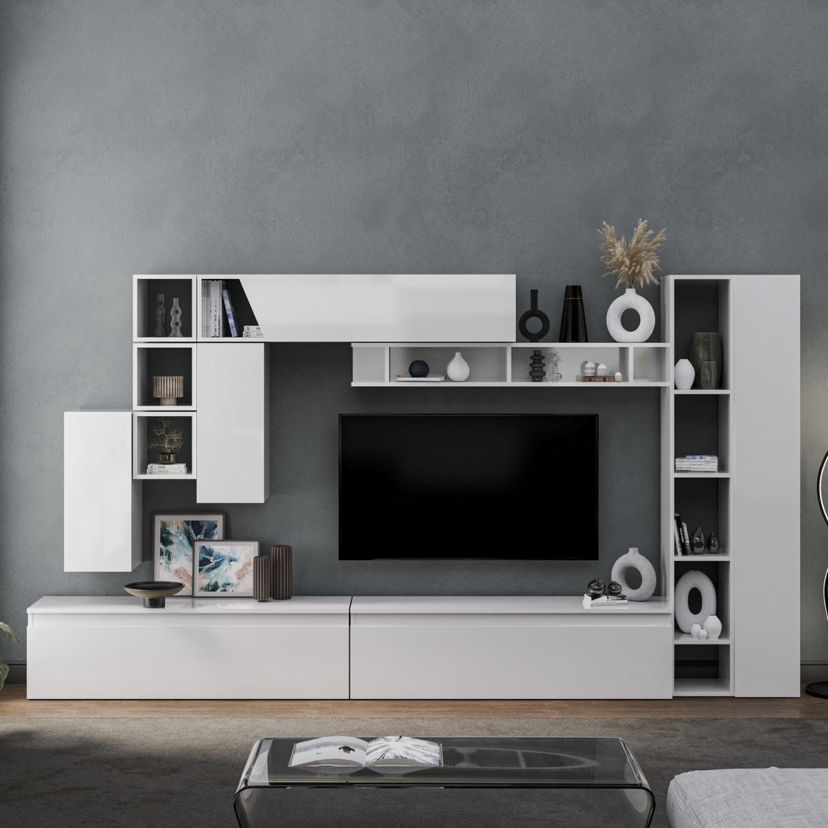 Tokyo Wall Mounted Entertainment Center - High gloss White