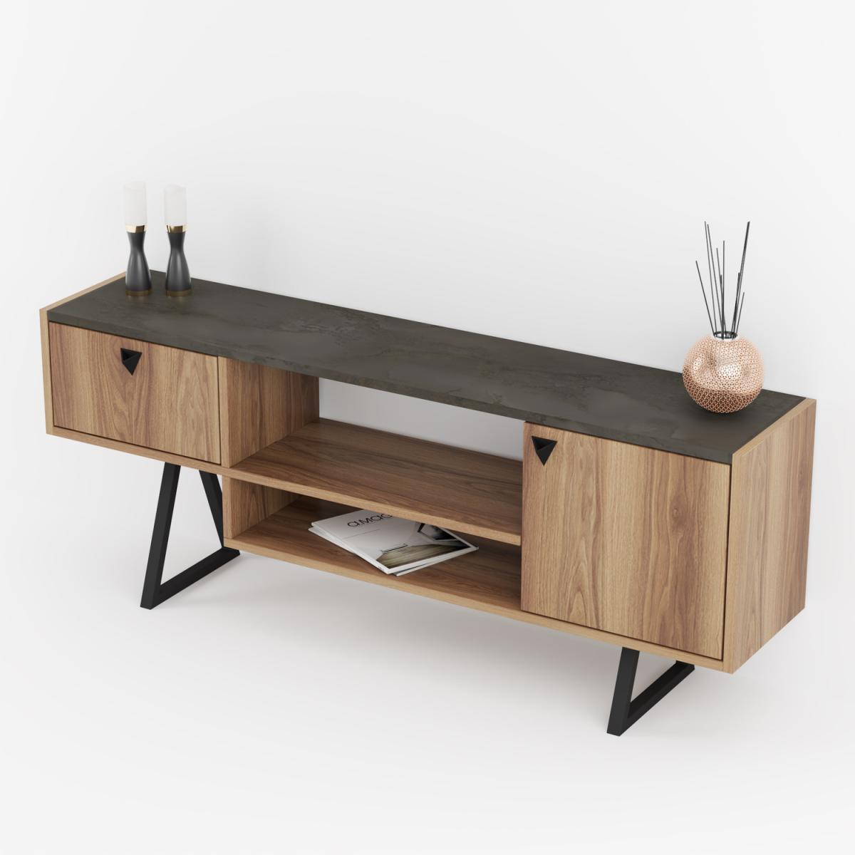 India TV Unit Ironi Walnut - Walnut – image 2