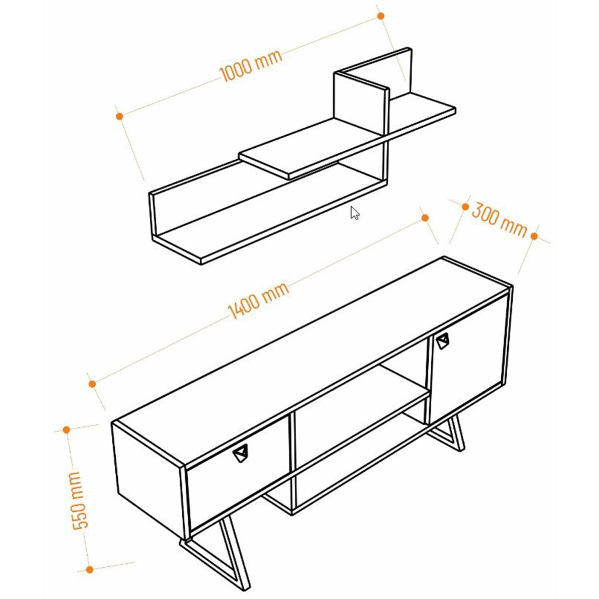 India TV Unit Ironi Walnut - Walnut – image 3