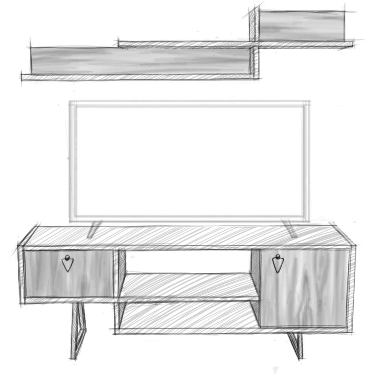 India TV Unit Ironi Walnut - Walnut – image 4