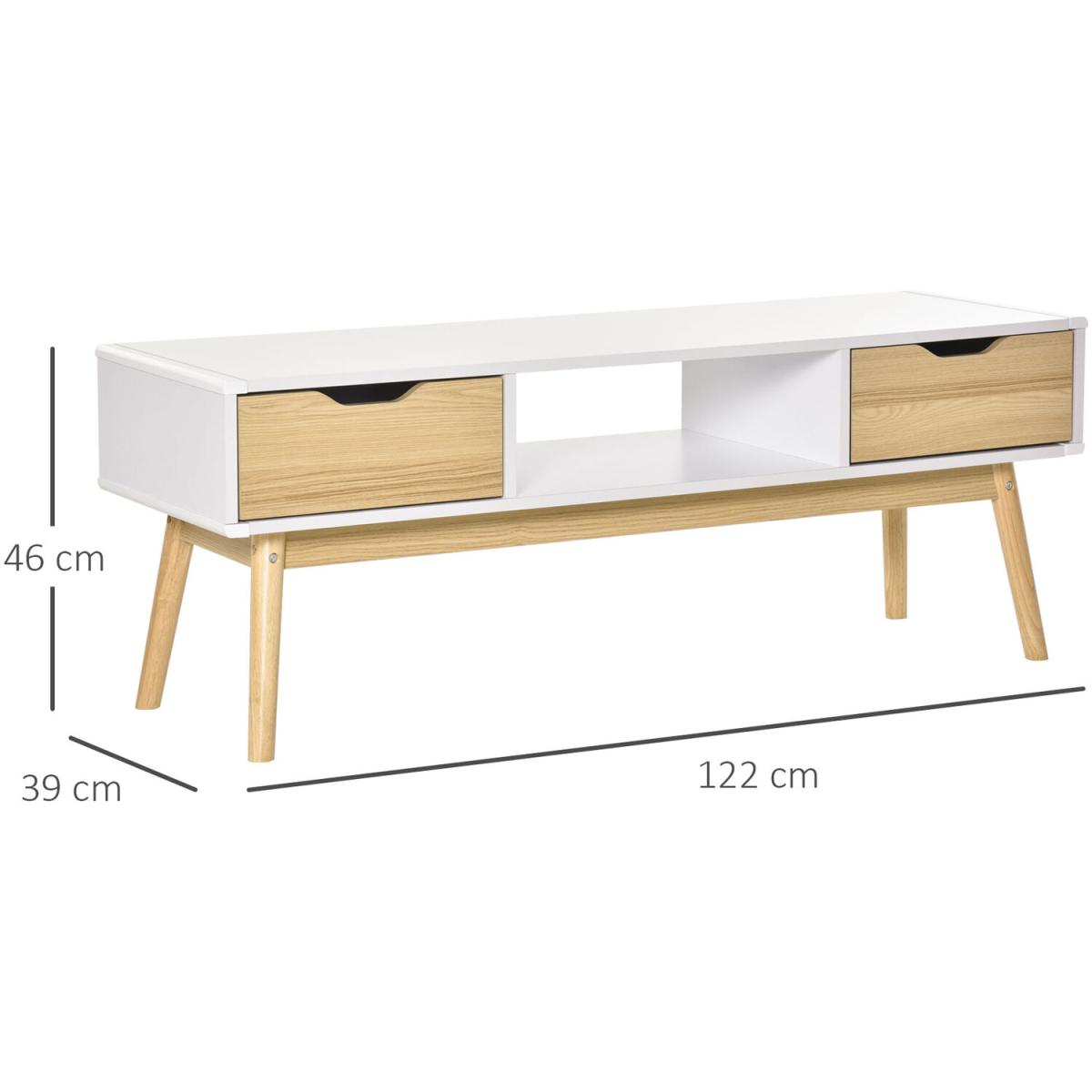 TV Stand Media Unit Cabinet  - White – image 2