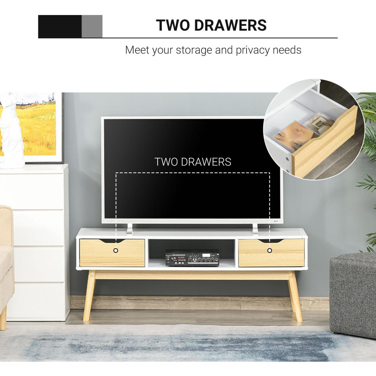 TV Stand Media Unit Cabinet  - White – image 4