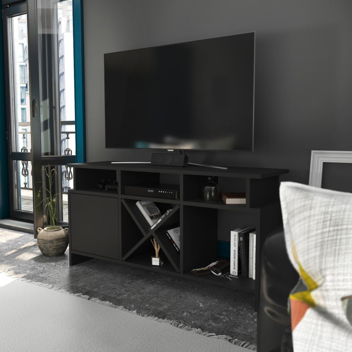 Auburn 120 cm Wide TV Unit and Media Console with Shelves - Anthracite – image 2