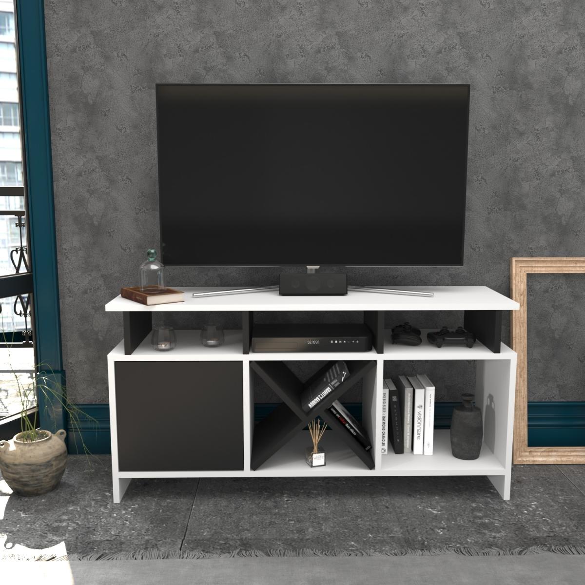 Auburn 120 cm Wide TV Unit and Media Console with Shelves - Anthracite – image 11